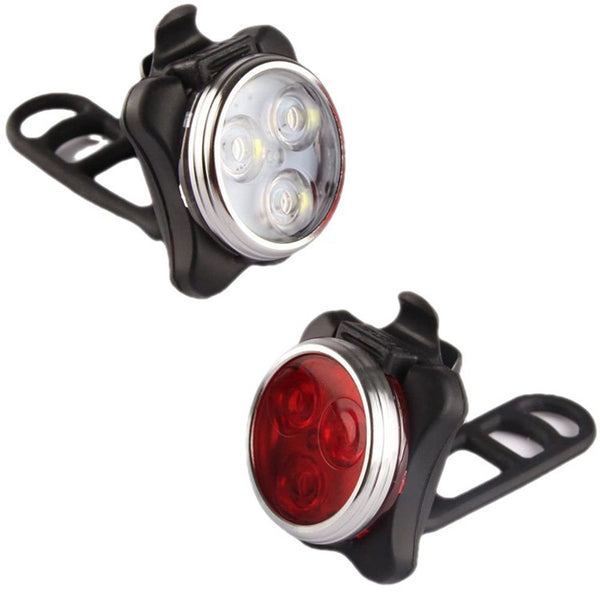 2 pack USB Rechargeable Bike Light Set, Super Bright, Bike Lights Front and Back, Waterproof, 4 Light Modes