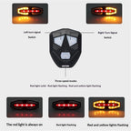 Smart Bike Light equipped with horn warning light - ON/Off Rechargeable Waterproof Rear Bicycle Tail Light with Remote