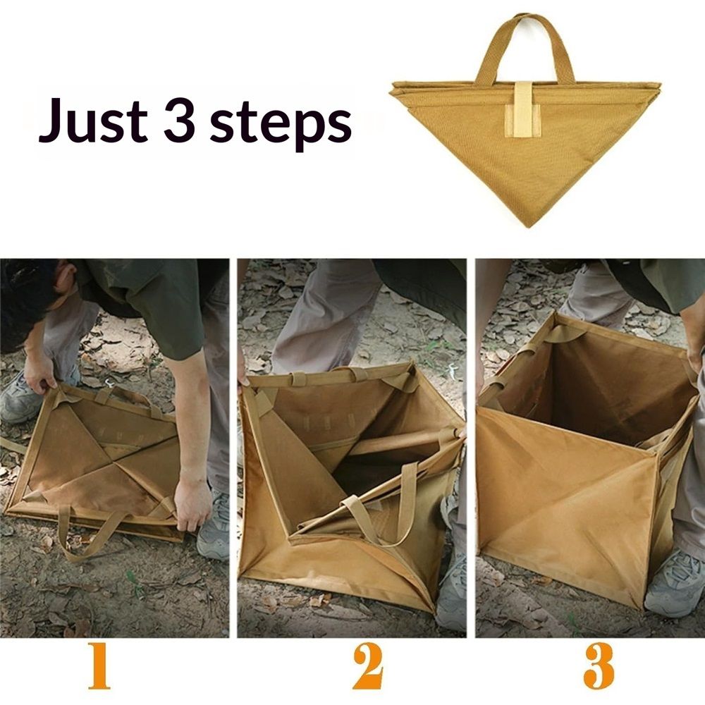 Throw Line Cube Bag - Easy Folding Arborist Throw Line Storage Portable Climbing Rope Organizer Box for Tree Work Outdoor Rope Accessories, khaki