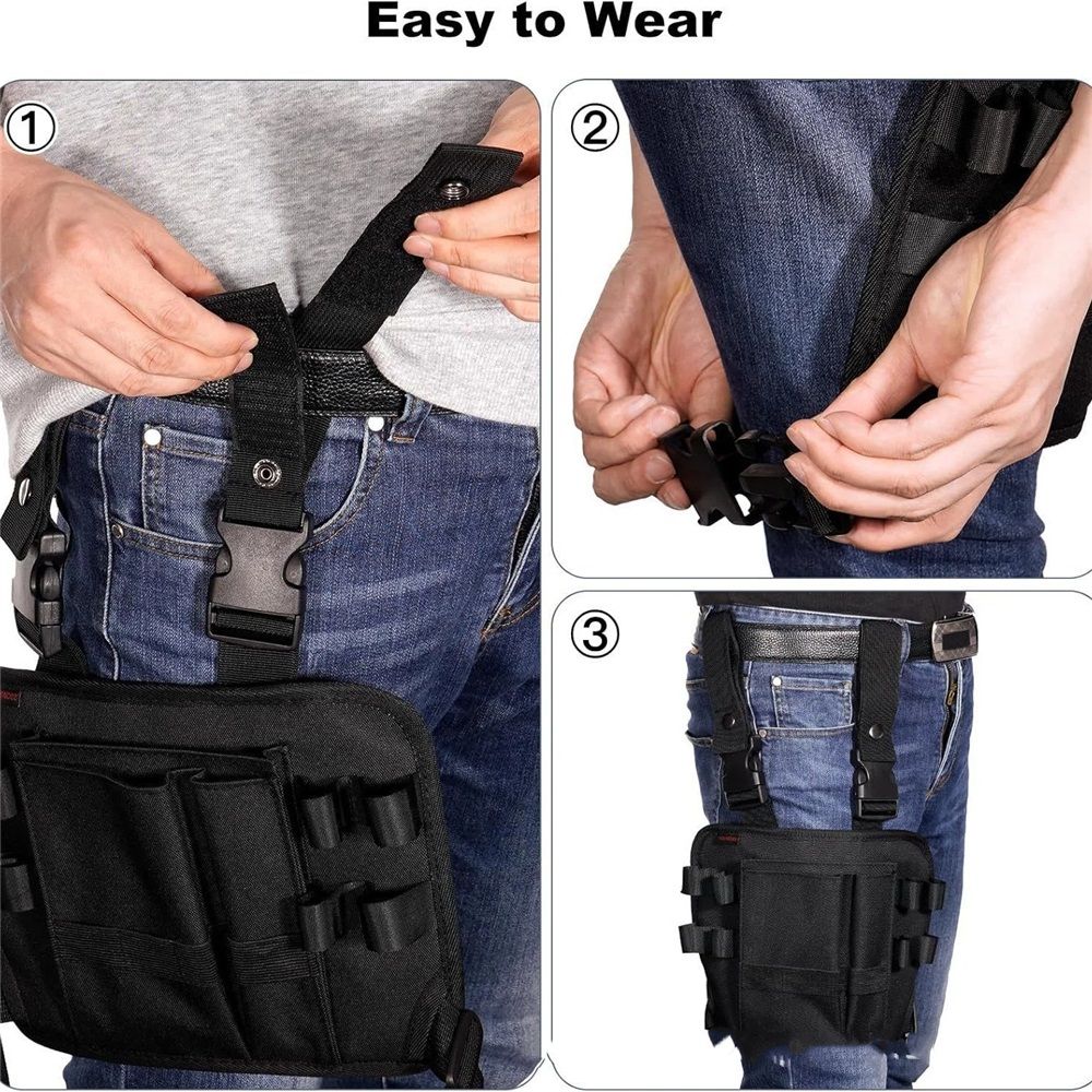 Tool Pouch Holster with Belt Clip Around Your Leg, Electrician Multifunctional Repair Bag, Utility Mini Organizer for Automotive Craftsman Carpenter Construction