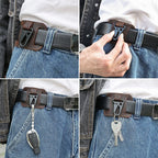 Belt Key Holder, Vintage Keychain Organizer, Accessories, Classic Travel & Commuter Essentials, Full Grain Leather, Handmade