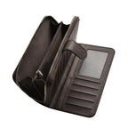 Women Wallet Large PU Leather Wristlet Purse for Women Blocking Zip Around Card Holder Ladies Travel Clutch（dark brown）