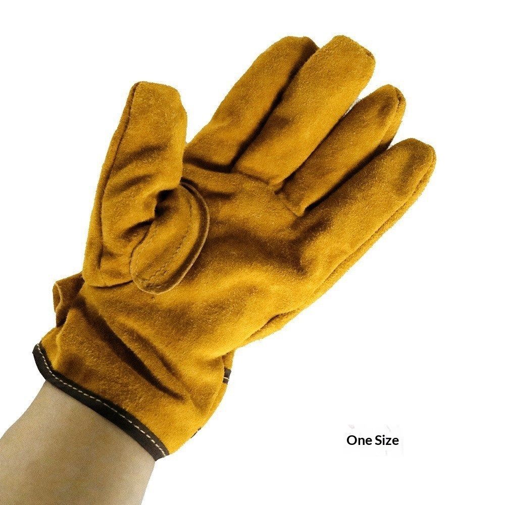 LWelding Gloves – Heat Resistant Work Gloves –Protection Sleeves for BBQ, Gardening, Manual Work（yellow）