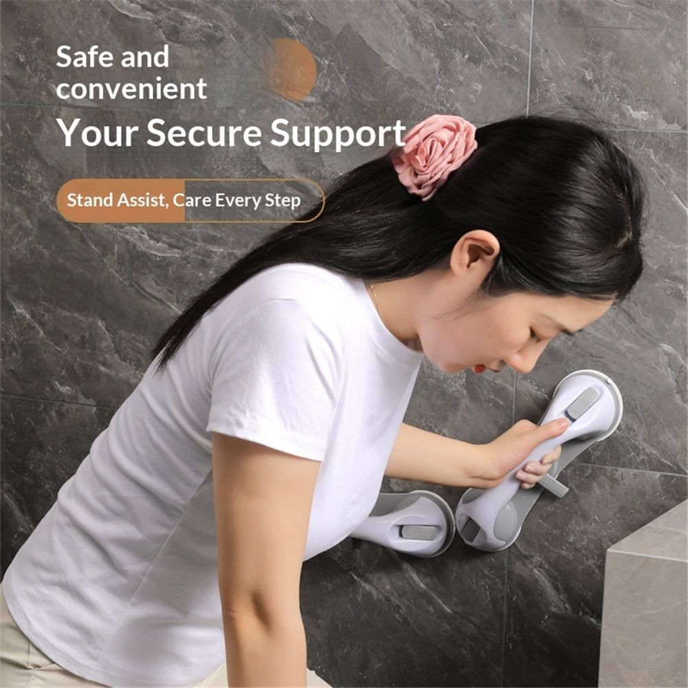 Shower Grab Bar Suction Cup 11 inch, Grab Bars for Bathtubs, Bathroom Safety Grip Shower Handle for Elderly and Seniors, Bath Handrails Removable & Reusable Waterproof, No Drilling
