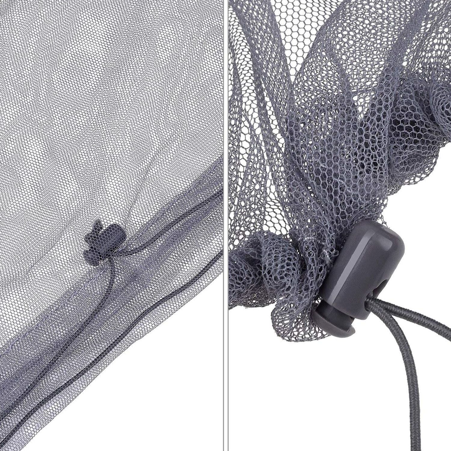4 Pack Ultra Large Mosquito Net 18x18 Inches Mosquito Head Net Oversized Insect Netting Bug Fits Most Hats for Gardening Hiking Fishing Traveling(Black)