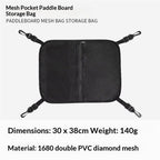2 pack Paddleboard Deck Bag, Elastic mesh Storage Bag Sup Accessories, Storage Bag Paddleboard Mesh Bag (black)