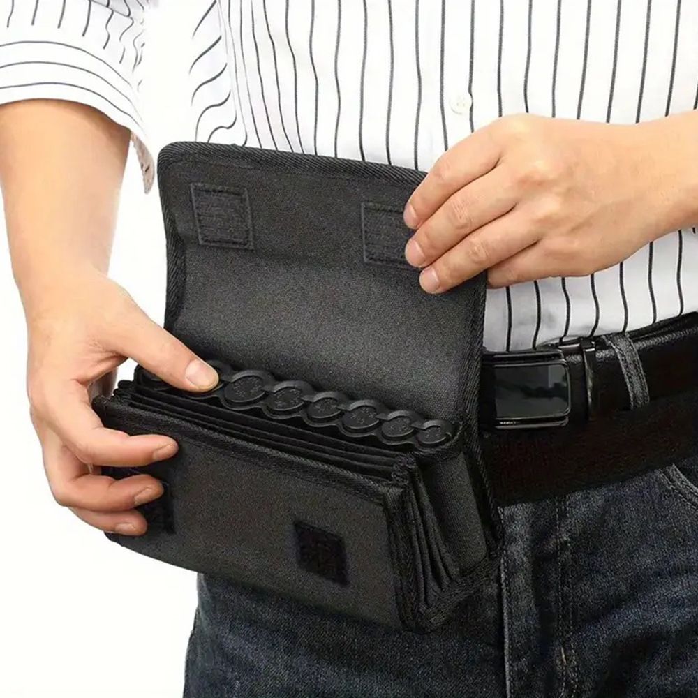 Coin Holders Pack with Banknote Dispenser, Waiter's Purse, Coin Sorter, Organizer, Storage Bag with Belt for Waitress, Server, Collector, Cashier, Change, Black
