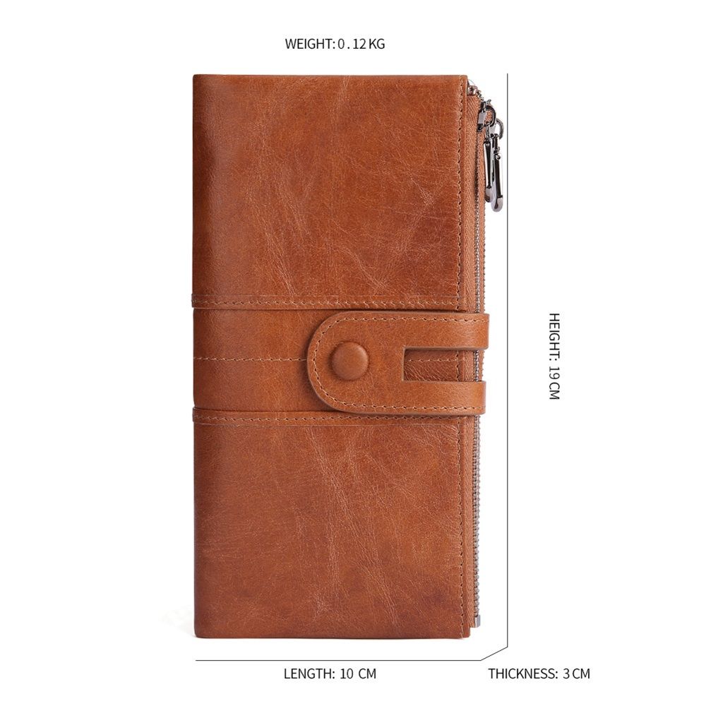 Women's RFID Blocking Genuine Leather Wallet, Bifold Long Clutch Wallet Money Clips Ladies Card Holder Purse（brown）