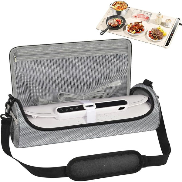 Food Warming Mat Bag, Universal Roll Up Hot Plates Heating Pad Storage Holder for itrusou, for Electric Warmer Tray, Ideal for Parties, Buffet, Travel-Case Only（only bag）