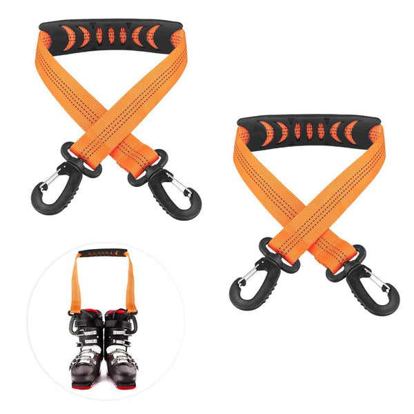 4 Pcs Ski and Boot Carrier Straps with Double-Ended Buckles (20.07x1 Inch)