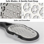 4 Pcs Foot Files with Skin Catcher, Stainless Steel Foot Rasp Callus Remover Pedicure Feet Grater Foot Scrubber Dead Skin Remover for Feet