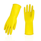 2 Pair Reusable Household Gloves, pvc Dishwashing gloves, Extra Thickness, Long Sleeves, Kitchen Cleaning, Working, Painting, Gardening, Pet Care (Size M, Yellow)