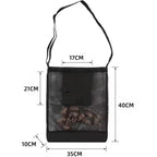 2 pack Mushroom Foraging Bag w/ Pouch & Basket - Mesh Harvesting Bag for Mushroom, Fruit & Vegetable Hiking & Camping（black,Only 2 storage bags）