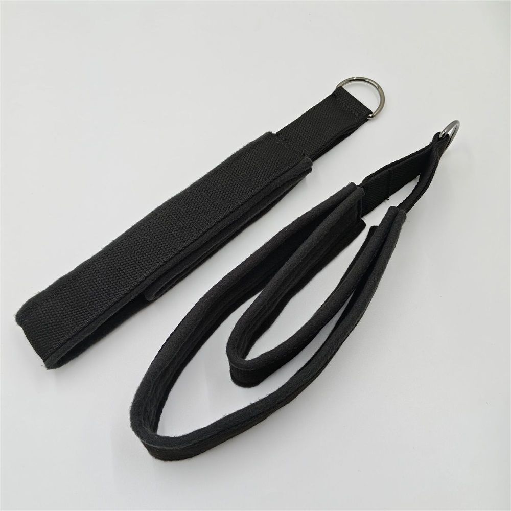 A pair Pilates Straps - Double Loop D-Ring Straps for Reformer, Padded, Home Gym Workout,  Cable Accessories, Workout Equipment（black）