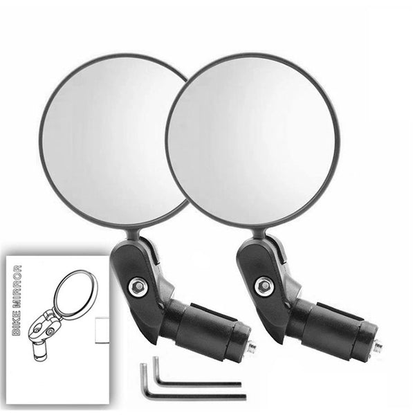 2 pack Bike Mirror Unbreakable Lens Universal Fit for Road, MTB & E-Bikes