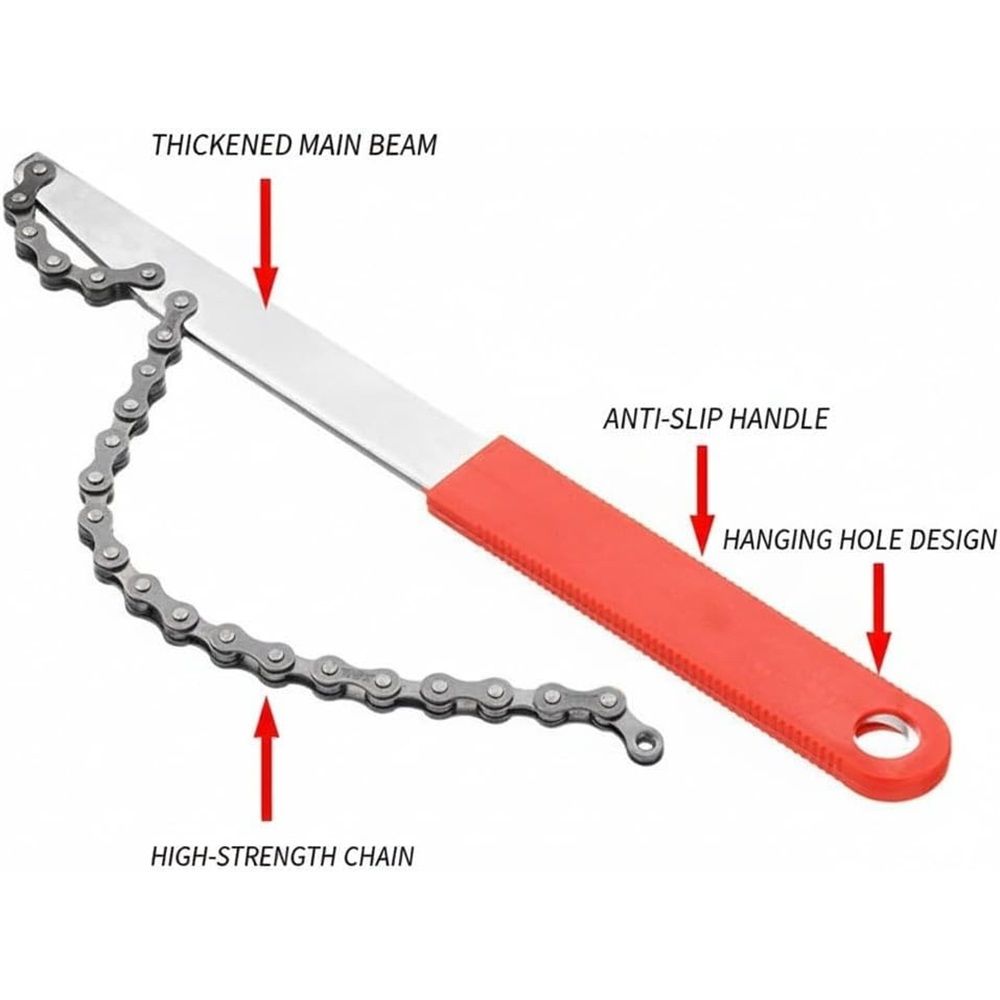 2 pack Bicycle Chain Whip Cycling Wheel Sprocket Wrench Remover Tool, Bicycle Freewheel Removal Kit for Road Bike Maintenance (Red)