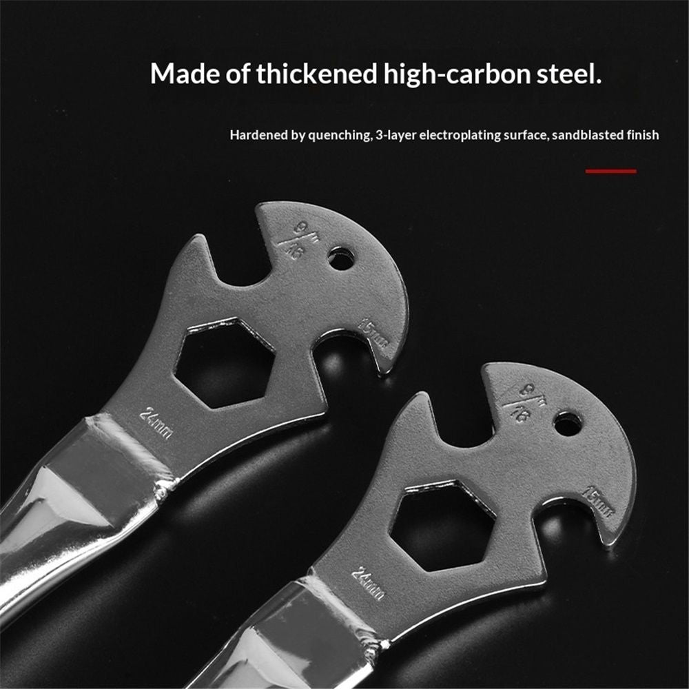Pedal Wrench Double Sided Bicycle Pedals Removal 15/16/17mm Bikes Spanner Home Mechanic Kit Tool Comfortable Grip Cycling Crank for Biking Maintenance Repair