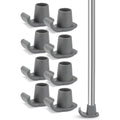 8 Pcs Skis, Universal Fit Walker ski Glides, Heavy Duty Rubber Walker Glides Walker Feet Replacement(Grey)