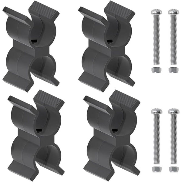 4 pack 7/8 Inch to 1 Inch OD Tube Clips, Anti Rattle Boat Canopy Support Pole, Top Parts(4 PCS with Screws)
