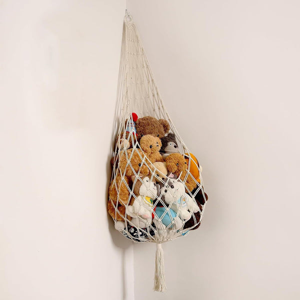 Novel Stuffed Animal Hammock Corner Hanging Net for Stuff Aniaml Storage Toy Display Plush Toy Holder-Perfect for The Tiny Space Walls（only bag）