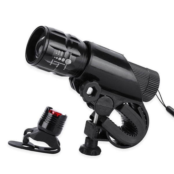2 Pack Bright Adjustable Front Headlight and Rear LED Bike Light Set