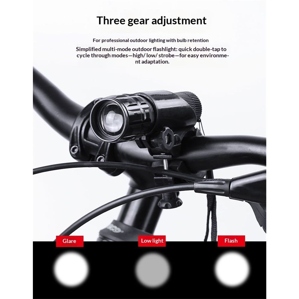 2 Packs Bike Light Set Super Bright Focus Adjustable Front Headlight and Rear LED Mountain Bicycle Light, Mount Included（Battery not included）