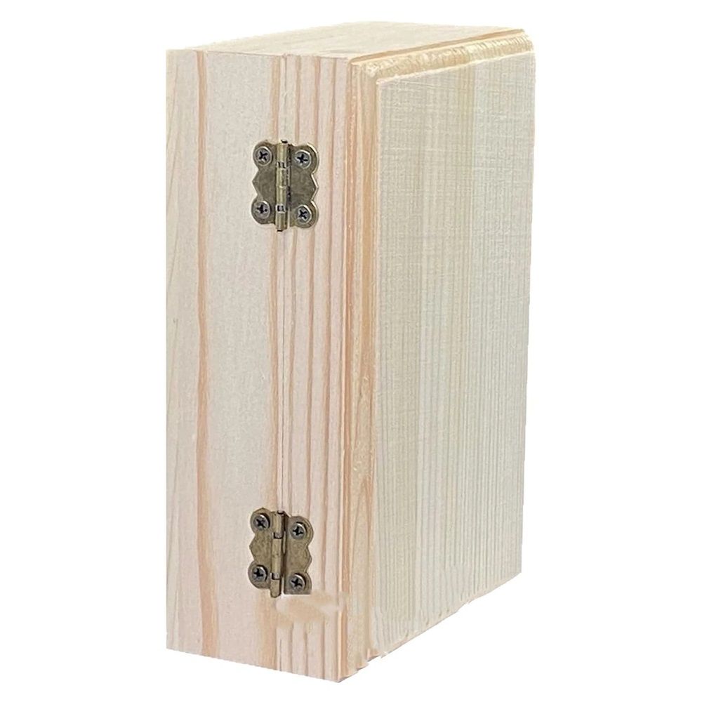 Large Unfinished Wooden Box, 14*9*5cm Natural Unfinished Pine Wood Box with Hinged Lid for DIY Craft Art Hobbies and Home Storage