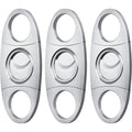 Cigar Cutter Set (6 Pack), Guillotine Double Blade, Cigar Accessories for Men, Stainless Steel Smoking Accessories Tool, Portable Sharp Clean Cut - Silver