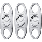 Cigar Cutter Set (6 Pack), Guillotine Double Blade, Cigar Accessories for Men, Stainless Steel Smoking Accessories Tool, Portable Sharp Clean Cut - Silver