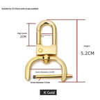 2pcs Detachable Snap Hook Swivel Clasp w/Screw Bar Bag Strap Hardware Replacement, for Bag Strap Purse Lanyard DIY Craft Hardware (1 Inch, Gold)