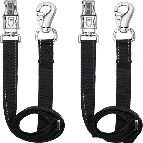Trailer Cross Tie, Horse Haulage Adjustable Nylon Straps Leads with Panic Snap Fixed Eye Equestrian Equipment