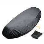 Rainproof Motorcycle Seat Cover Portable Waterproof Dustproof Cover Black Size-XL (Black High Stretch,only Cover)