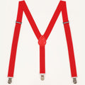 2 pack Women's Suspenders Clips Adjustable Elastic Band Y Shaped Suspender, Suspender with 3 Strong Clips Adjustable Braces (red)