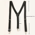 2 pack Women's Suspenders Clips Adjustable Elastic Band Y Shaped Suspender, Suspender with 3 Strong Clips Adjustable Braces (red)