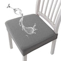 Waterproof Seat Covers for Dining Room Chairs Set of 4, Stretch Jacquard Removable Washable Chair Seat Slipcovers Protector, No Rear Covers, light gray（Only chair covers）