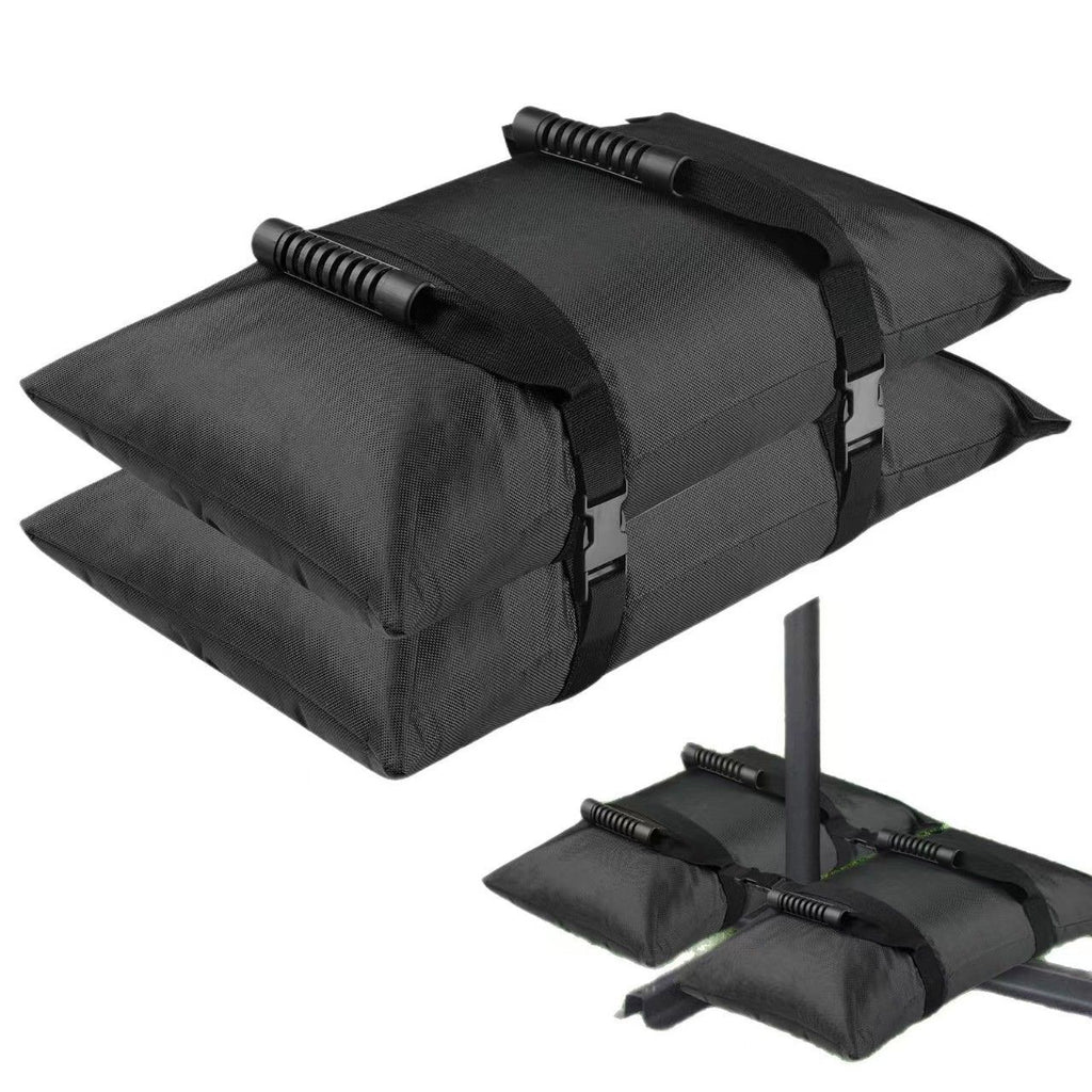 Umbrella Base Weights Sand Bags, 2 Pack 45lbs Fillable Weight Bags to Hold Things Down, Black Weighted Base Sandbags for Outdoor Furniture Patio Cantilever Umbrellas Stand (Without Sand)