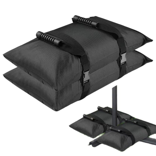 Umbrella Base Weights Sand Bags, 2 Pack 45lbs Fillable Weight Bags to Hold Things Down, Black Weighted Base Sandbags for Outdoor Furniture Patio Cantilever Umbrellas Stand (Without Sand)