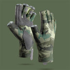Fishing Gloves Gloves UV Protection Fingerless Gloves Men Women for Outdoor, Kayaking, Rowing, Paddling, Canoeing, Hunting（green）