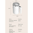 Self- Stirring mug 13.4oz - Digital Temp Display, Touch Switch, 20s Auto Shutoff, Fast Charging, Christmas Gift for Family & Friends