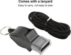 100 Pack Pea-less Plastic Whistles with Lanyards, Loud Crisp Sound Sports Whistle for Coaches, Referees & Officials, Durable Lightweight Outdoor Training Equipment
