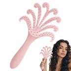 New light pink  Octopus Scalp Massage Comb, Gentle Fluffy Wide Tooth Hair Brush, Portable Wet Dry Use Detangling Hair Comb