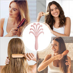 New light pink  Octopus Scalp Massage Comb, Gentle Fluffy Wide Tooth Hair Brush, Portable Wet Dry Use Detangling Hair Comb
