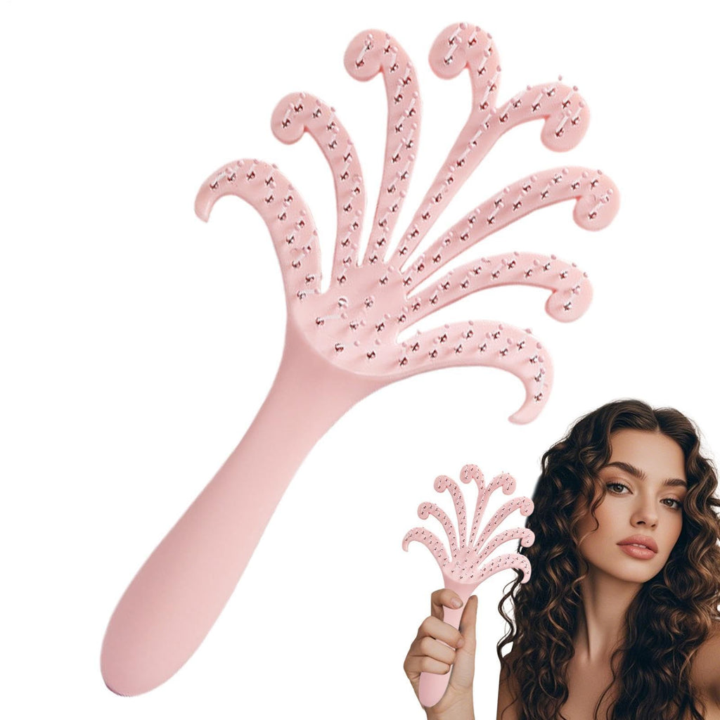 New light purple  Octopus Scalp Massage Comb, Gentle Fluffy Wide Tooth Hair Brush, Portable Wet Dry Use Detangling Hair Comb