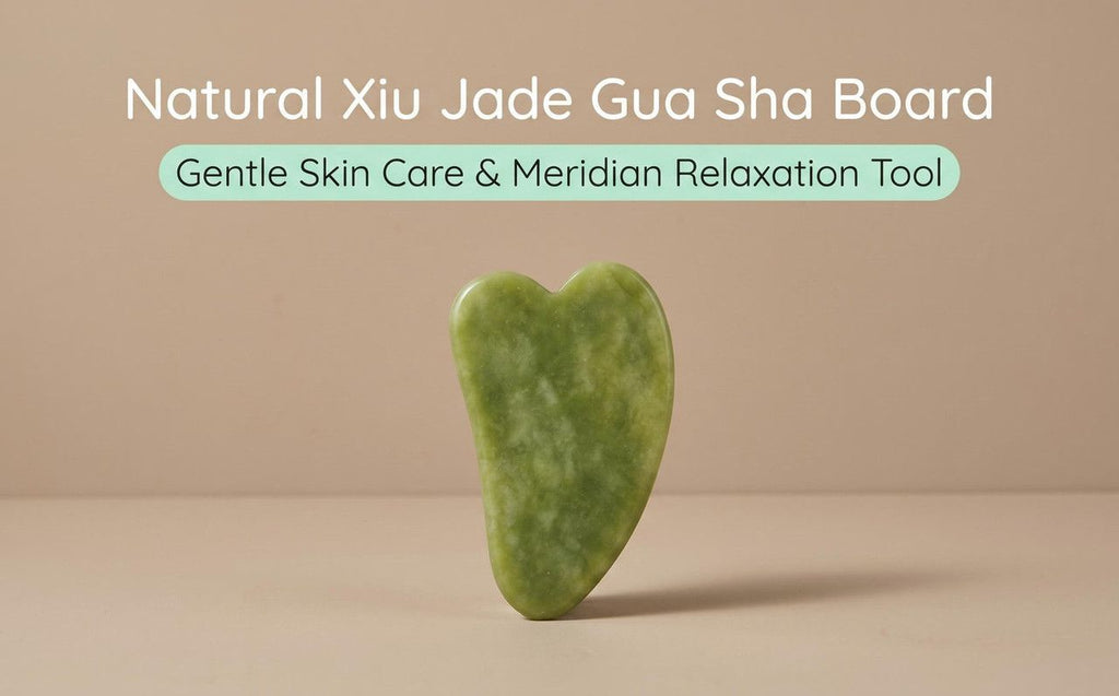 Natural Xiuyu Jade Heart‑Shaped Gua Sha Board（10 pieces）