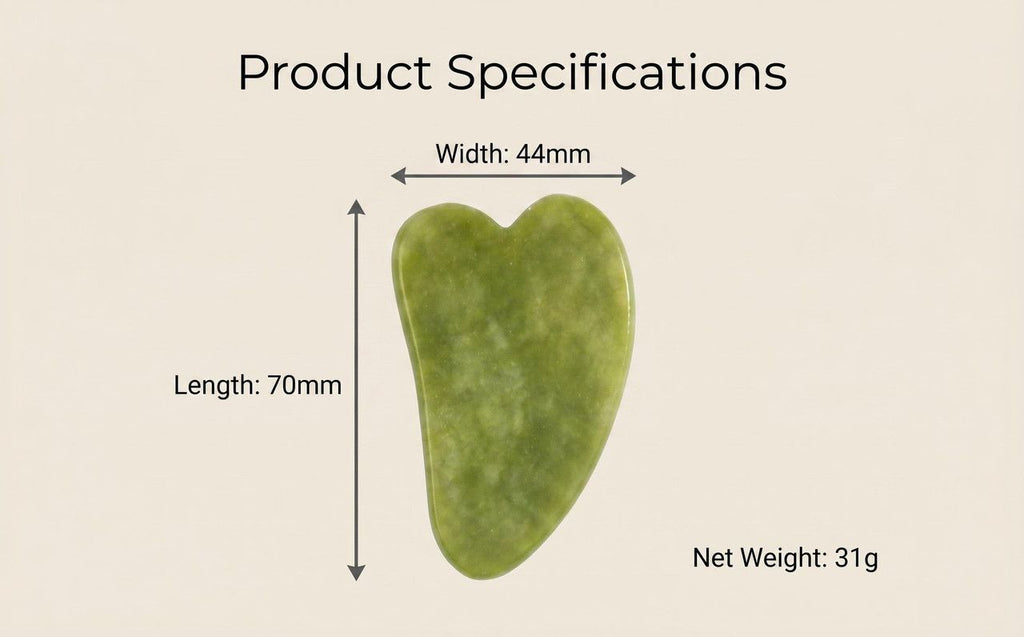 Natural Xiuyu Jade Heart‑Shaped Gua Sha Board（10 pieces）