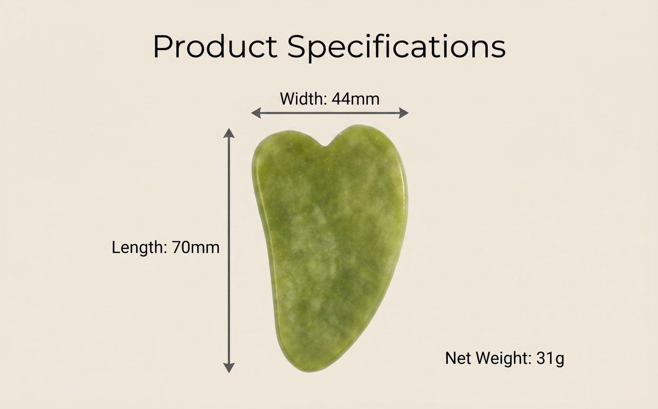 Natural Xiuyu Jade Heart‑Shaped Gua Sha Board（10 pieces）