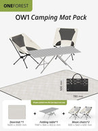 Black Ground Mat Version-Ground Mat+Folding Table+2 Moon Chairs