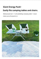 Black Ground Mat Version-Ground Mat+Folding Table+2 Moon Chairs