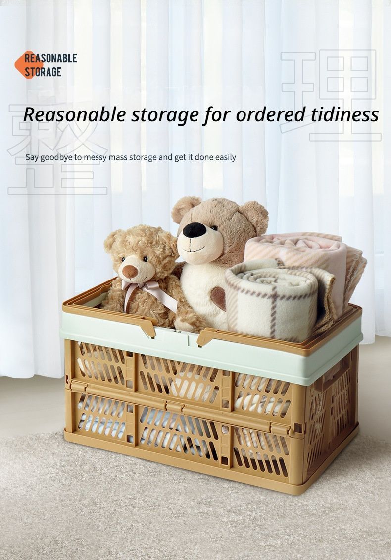Folding picnic basket-Blue with Gray