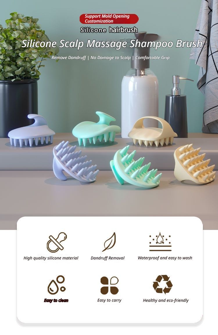Scalp Massage Shampoo Brush-dark brown